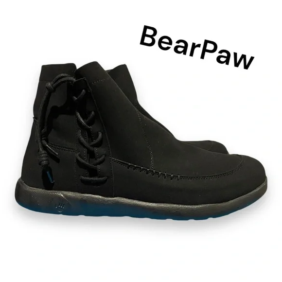 BearPaw Black Ankle Boots - In Box - Picture 1 of 13